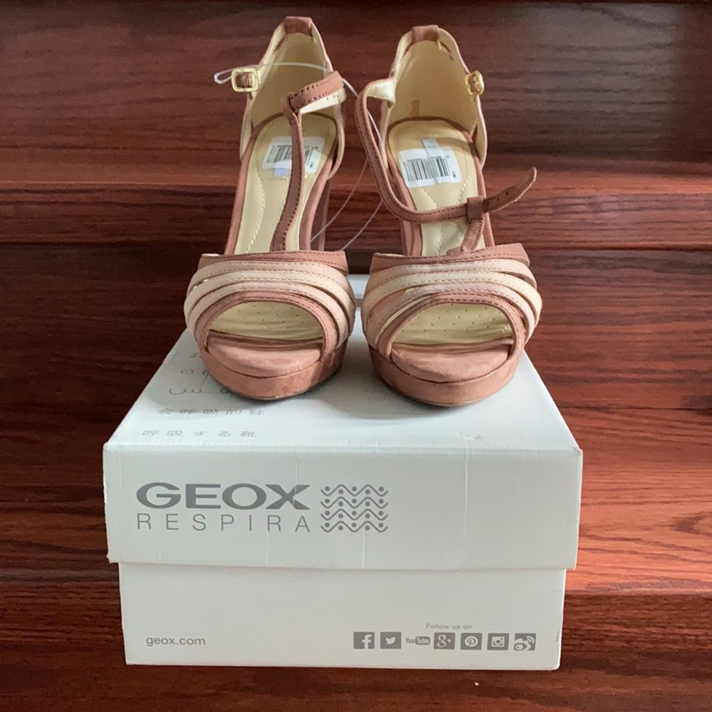 Geox D New Egizia C Suede Heeled Sandals